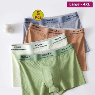 Pure Cotton Durable Underwear Assorted Colors for Men - 5Pcs