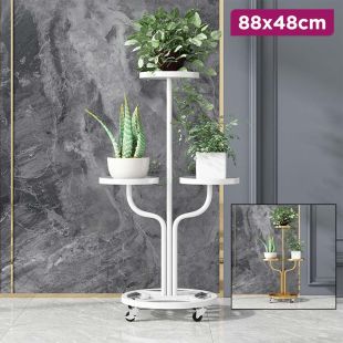 Luxury Metal Plant Stand with Wheels 88 × 48 cm