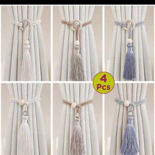 Braided Diamond Tassel Curtain Tiebacks - 4pcs