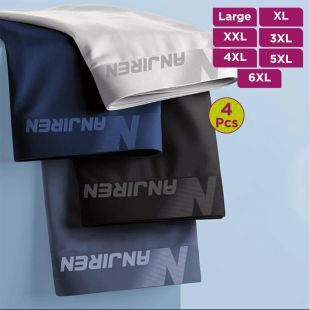 Plush Summer Comfortable Underwear Assorted Colors for Men - 4Pcs