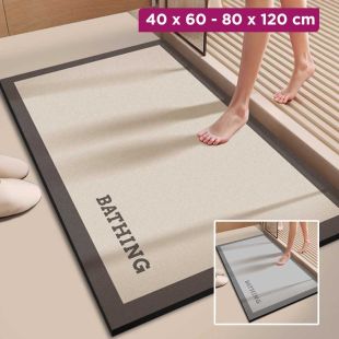 Simple Diatom Mud Quick-Dry Bathroom Floor Mat Rectangular-Jianmu-High-grade