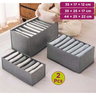 Multi-Compartment Clothes Storage Organizer- 2 pieces