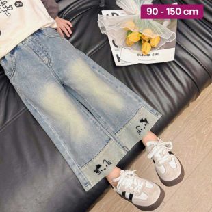 Embroidered Wide-Leg Jeans for Girls