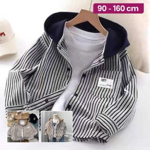 Cotton Striped Hooded Shirt for Kids