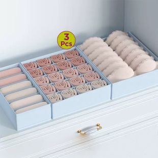Underwear Bra Socks Storage Drawer Organizer Set of 3 Pcs