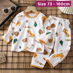 Summer Cotton Long-Sleeve Pajama For Boys and Girls