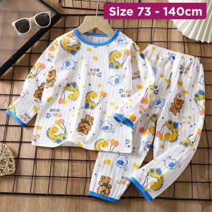 Cute Boys and Girls Long-Sleeve Cotton Summer Pajama