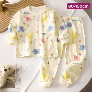 Cotton Kids Pajamas Set with Various Animals Print