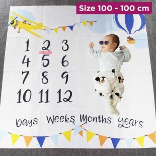Baby Photography Blanket with Flyer Design - 100 x 100 cm