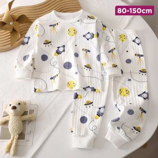 Cotton Kids Pajamas Set with Space Print