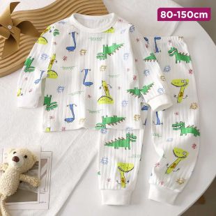 Cotton Kids Pajamas Set with Crocodiles Print