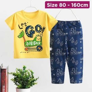 Short-Sleeve Pajama With Cute Cartoon Design