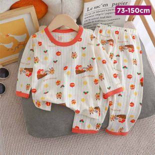 Orange Deer Summer Cotton Pajama Suit for Girls