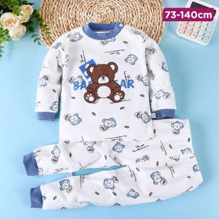 Eared Bear Cotton Autumn Pajama Set for Kids