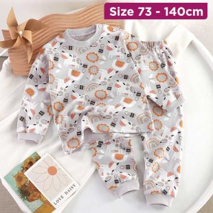 Dairy Cow Cotton Autumn Pajama Set for Kids