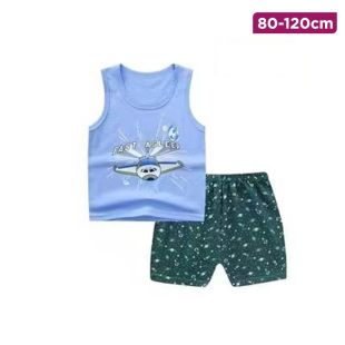 Children’s Cotton Summer Vest and Shorts Set with Dream Flight Design