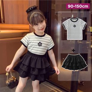 Children's Pleated Skirt with Short sleeve T-Shirt
