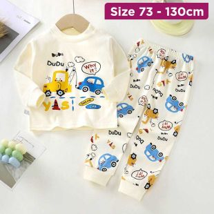 Boys Cotton Pajama Set with Dinosaurs Prints