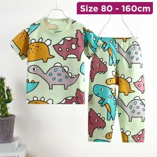 Pajama With Short Sleeves and Cute Cartoon Design