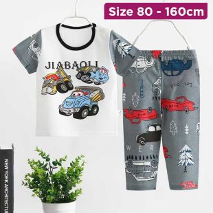 Short Sleeves Summer Pajama With Cute Cartoon Design