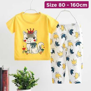 Short Sleeves Sweet Cartoon Pajama