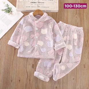 Kitten Scratches Design Flannel Pajama for Girls 