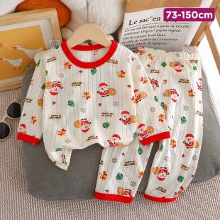 Red Gift Summer Cotton Pajama Suit for Girls