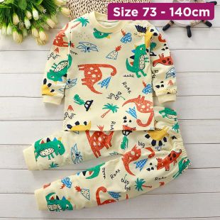 Squirt Dragon Cotton Autumn Pajama Set for Kids