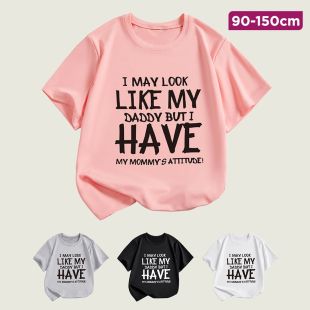 Daddy Attitude Design Summer T-Shirt for Kids