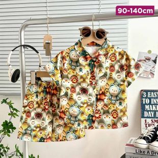 Short Sleeves Korean 5D Bear Design Set For Boys