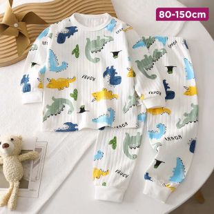 Cotton Kids Pajamas Set with Dinosaurs Print