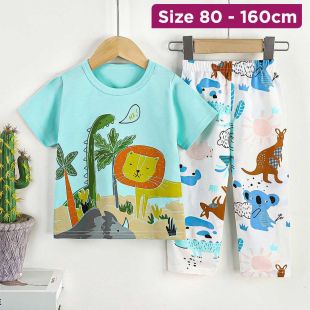 Cute Cartoon Summer Pajama With Short-Sleeve