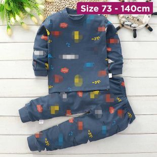 Blue Dragon Cotton Autumn Pajama Set for Kids