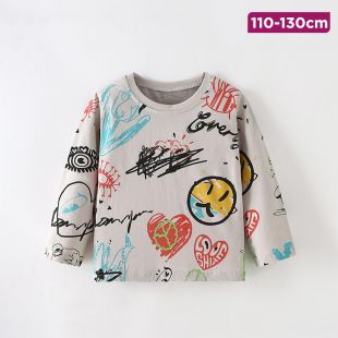 Boys’ Cotton Long Sleeve T-Shirt with Print Design