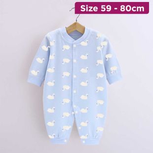 Baby Cotton Romper Swan Design