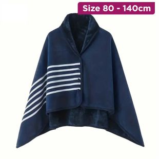 Elegant Buttoned Plaid Fleece Wrap for Women