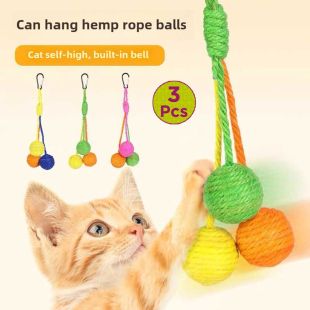 Sisal Ball Chew Scratch Set 3 Pcs For Cats
