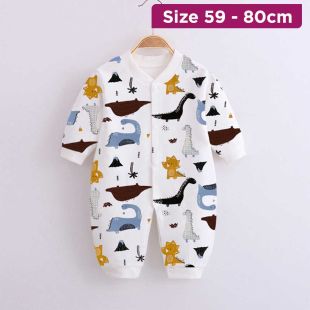 Baby Cotton Romper Dinosaur Park Design