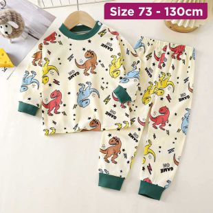 Cotton Pajama with Colorful Dinosaur Design for Kids