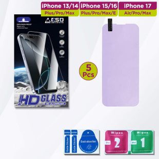 Premium Full Screen Purple Light Screen Protector for iPhone - 5Pcs
