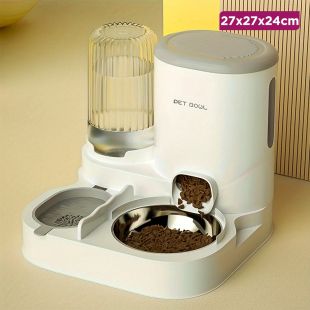 Stainless Steel Pet Food Bowl with Water Dispenser 27 x 27 x 24cm