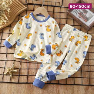 Cotton Kids Pajamas Set with Dinosaur Print
