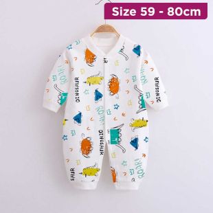 Baby Cotton Romper Letter Dinosaur Design