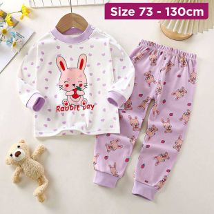 Cotton Pajama with Rabbit Day Design for Kids