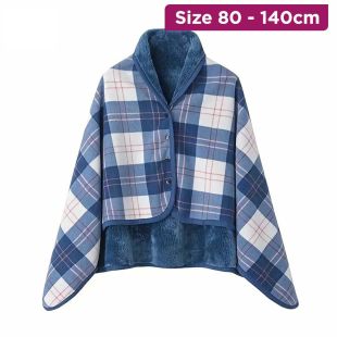 Stylish Buttoned Plaid Fleece Wrap for Women