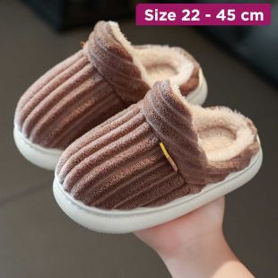 Winter Fluffy Unisex Parent Child Warm Cotton Slippers