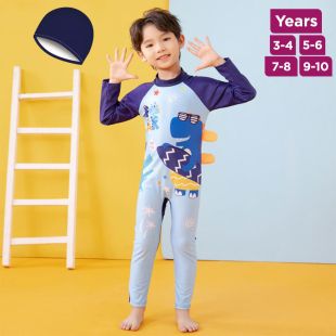 Boys' UPF Long Sleeve 2-Piece Quick-Dry Swimwear Set