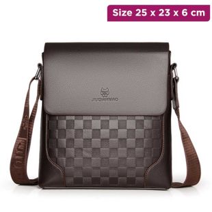 Multi-layer Leather Crossbody Bag - 25 x 23 x 6 cm