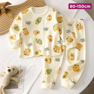 Cotton Kids Pajamas Set with Cute Bears Print