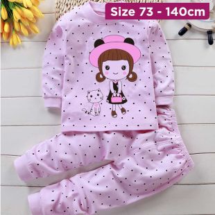 Girl Cotton Autumn Pajama Set for Kids